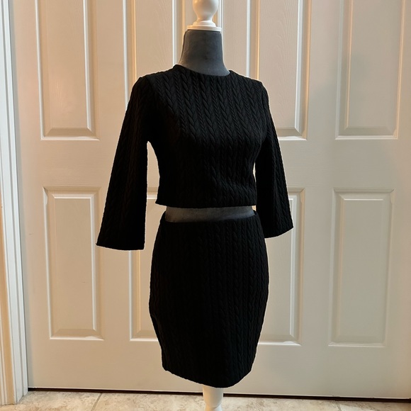 Silence + Noise, Knit Top and Skirt. Black cable knit. Skirt set. NWT - Picture 2 of 12